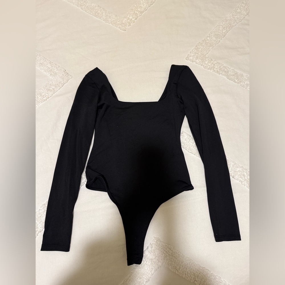 Zara Black Square Neck Top